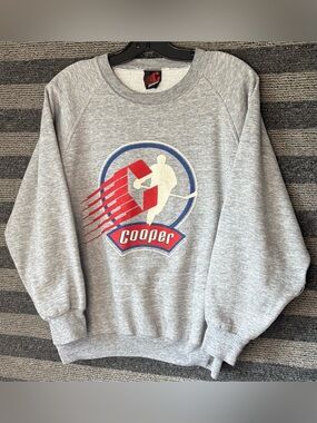 Vintage 80’s Cooper Hockey Heather Grey  Crewneck Sweatshirt Men’s Medium